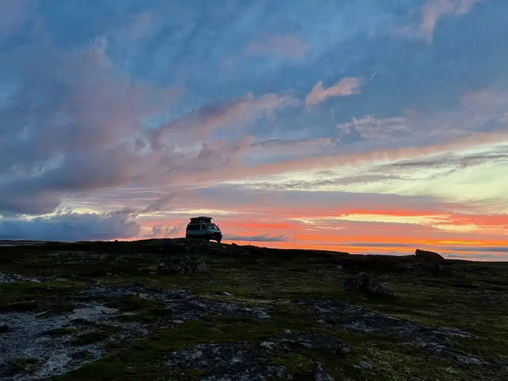 one of many epic sunsets on our Newfoundland road trip, this one on Cape Freels