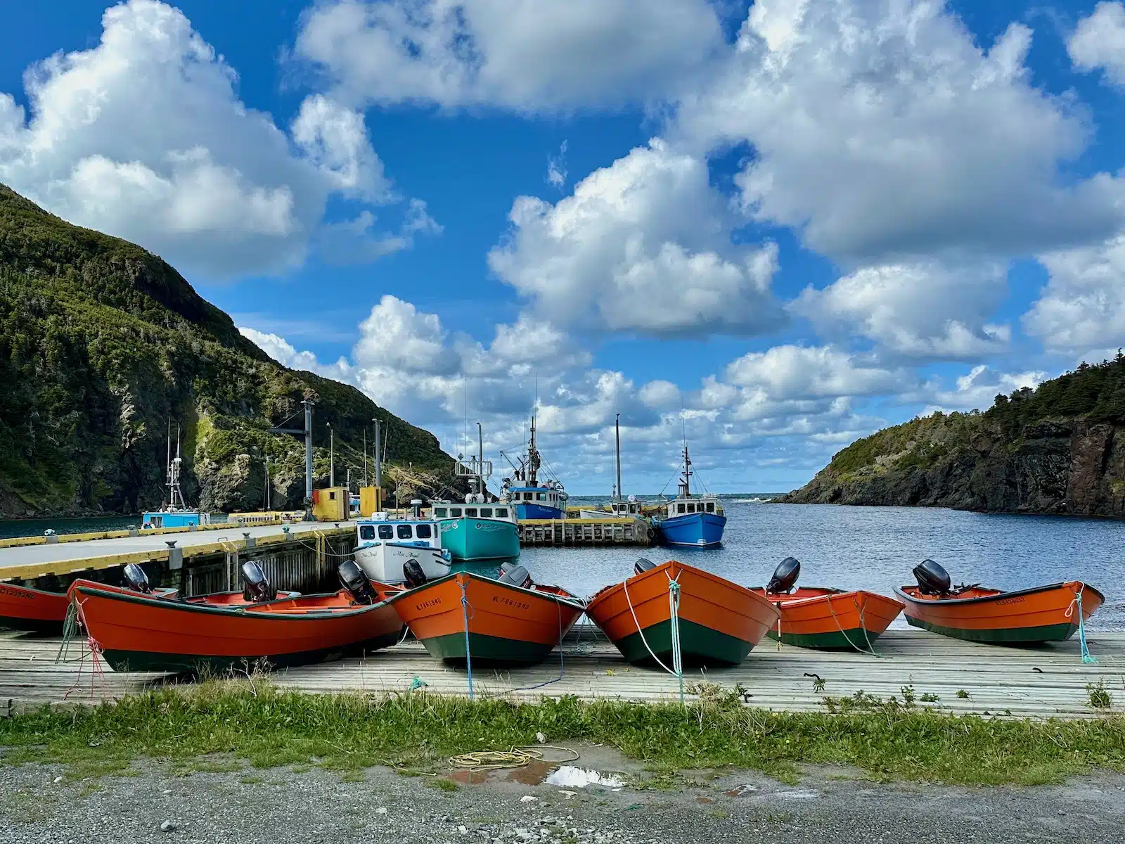 classic Newfoundland boats at Bara Point and Little Head near Bottle Cove and Lark Harbour